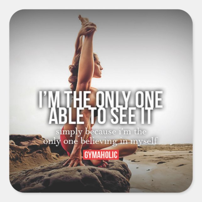 Motivaitonal Fitness Gym Square Sticker (Front)