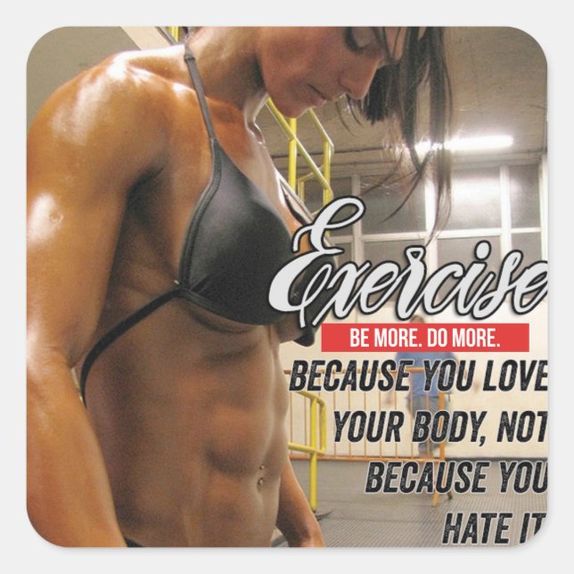 Motivaitonal Fitness Gym Square Sticker (Front)