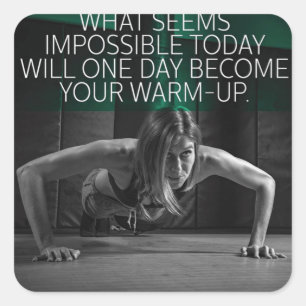 Motivaitonal Fitness Gym Square Sticker