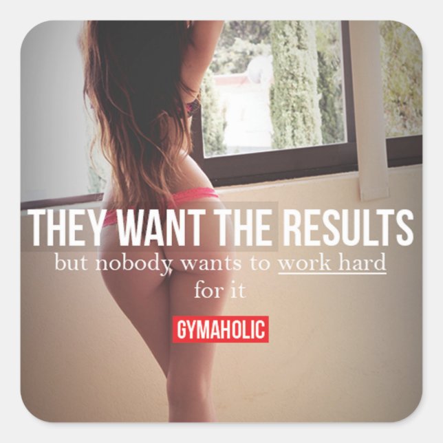 Motivaitonal Fitness Gym Square Sticker (Front)