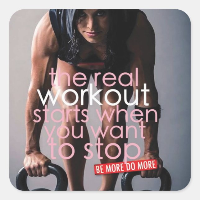 Motivaitonal Fitness Gym Square Sticker (Front)
