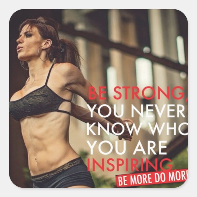 Motivaitonal Fitness Gym Square Sticker (Front)