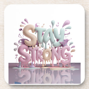motivate stay strong coaster