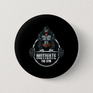 Motivate The Gym Gorilla Beast Workout Bodybuildin 2 Inch Round Button