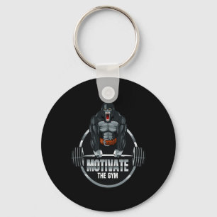 Motivate The Gym Gorilla Beast Workout Bodybuildin Keychain
