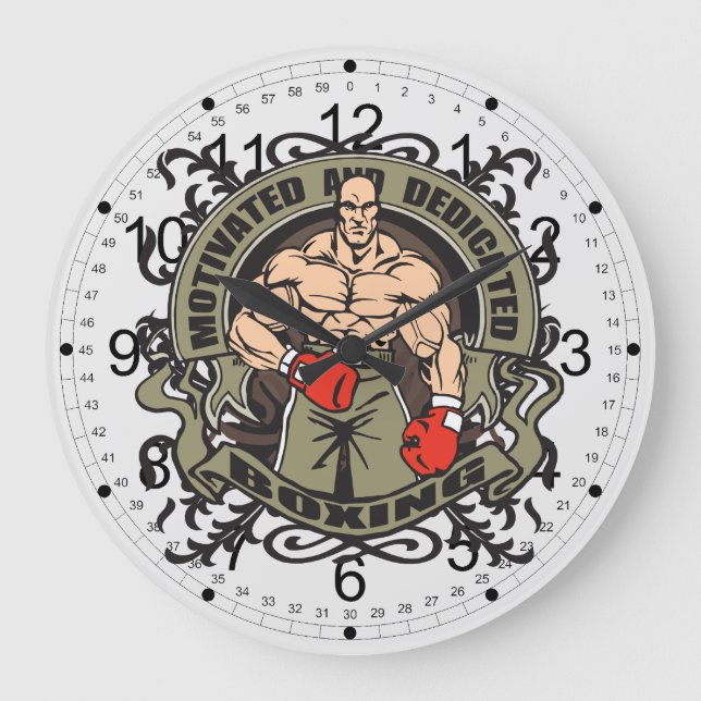Motivated Boxing Large Clock (Front)