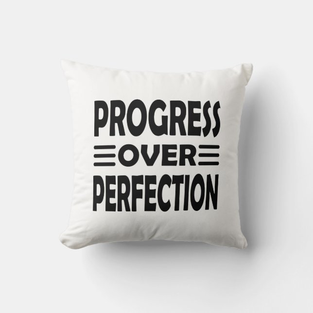 Motivated by Progress | Growth Over Perfection Throw Pillow (Front)