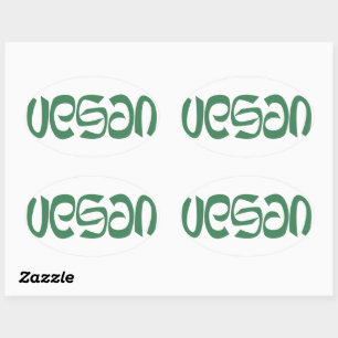 Motivating and Inspiring Vegan Logo Oval Sticker
