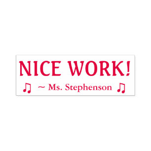 Motivating "NICE WORK!" Marking Rubber Stamp