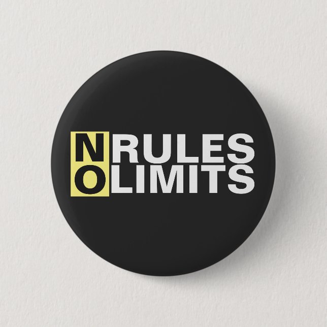 Motivating No Rules No Limits 2 Inch Round Button (Front)