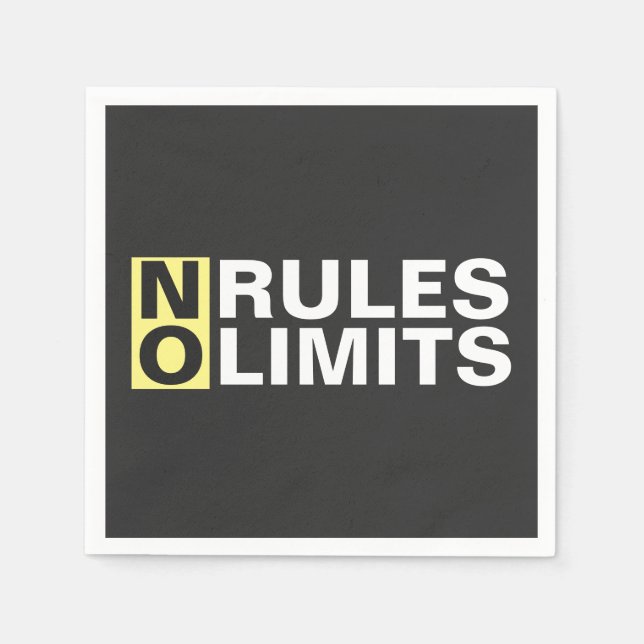 Motivating No Rules No Limits Napkin (Front)