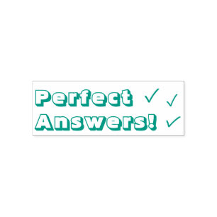 Motivating "Perfect Answers!" Tutor Rubber Stamp