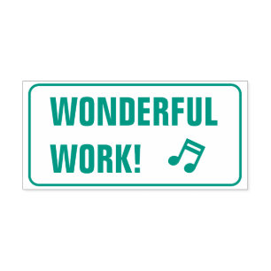 Motivating "WONDERFUL WORK!" Marking Rubber Stamp