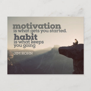 Motivation And Habit by Jim Rohn Postcard