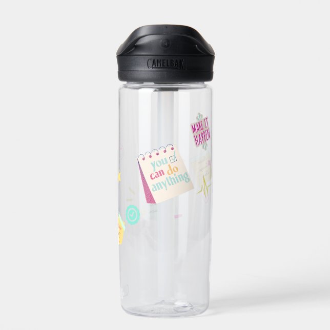 Motivation and positive vibes water bottle (Back)