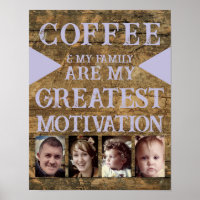 Motivation coffee family 4 photo brown purple