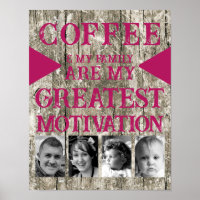 Motivation coffee family 4 photo grey pink