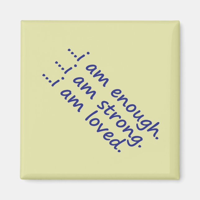 Motivation Dk Blue Enough Strong Loved Topography Magnet (Front)