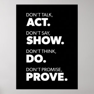 Motivation - Don't Talk, Act - Success Poster