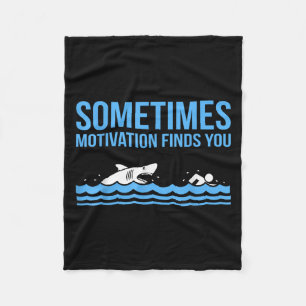 Motivation Finds You Funny Swimmer Swimming Coach Fleece Blanket