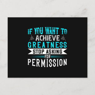 Motivation - If You Want Greatness Postcard