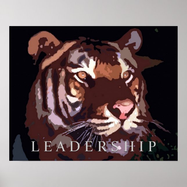 Motivation Leadership Tiger Eyes Poster (Devant)