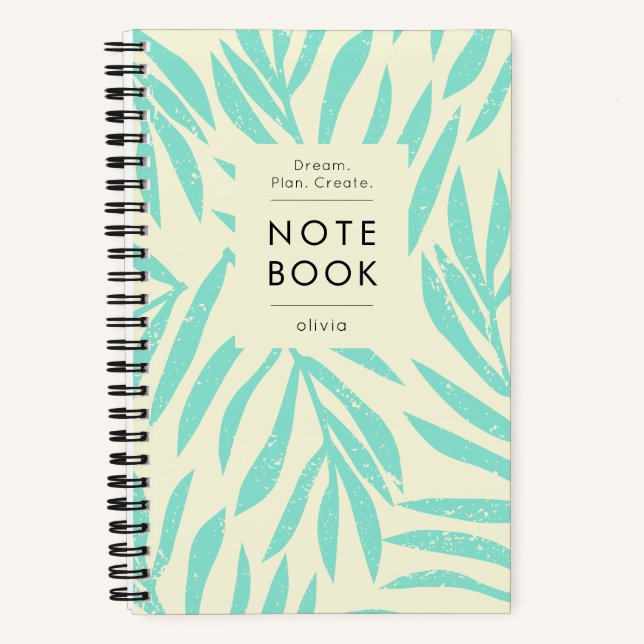 Motivation Pastel Botanical Modern Notebook (Front)