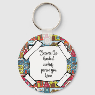 Motivation Quotes  ID Badges Holder and Keys Keychain