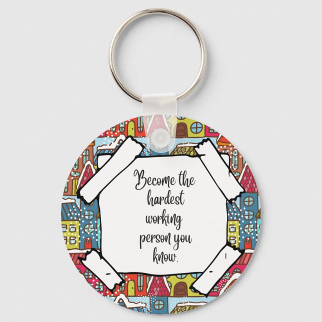 Motivation Quotes  ID Badges Holder and Keys Keychain (Front)