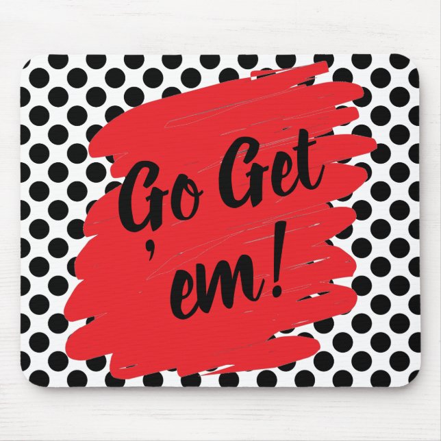 Motivation Red Daub and Black Dots Mouse Pad (Front)
