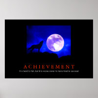 Motivation Réussite Wolf Blue Moon Poster