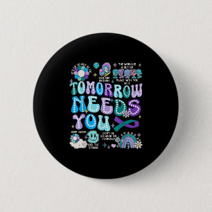 Motivation Ribbon Suicide Prevention Awarenes Wome 2 Inch Round Button