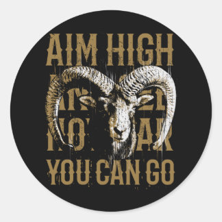 Motivation Saying Goat Ram Classic Round Sticker