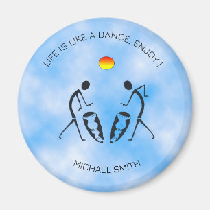 Motivation, Sunny Celebration Silhouette Dancers  Magnet