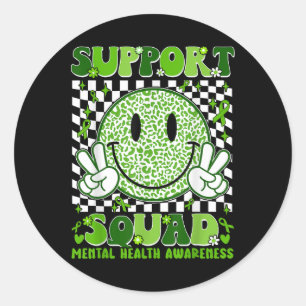 Motivation Support Squad Mental Health Awareness M Classic Round Sticker