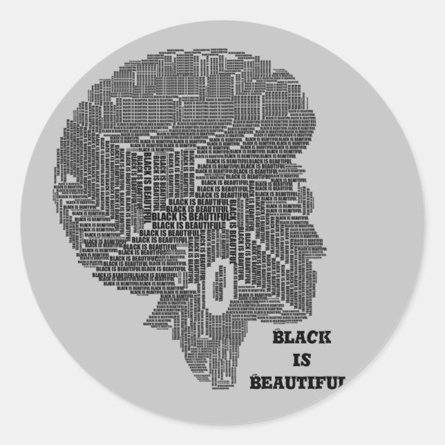 Motivation Women Melanin Black Is Beautiful Afro Classic Round Sticker (Front)