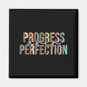 Motivation Women Teacher Shirt Progress Over Perfe Magnet