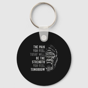 Motivation Workout And Gym Quotes Gorilla Mindset  Keychain