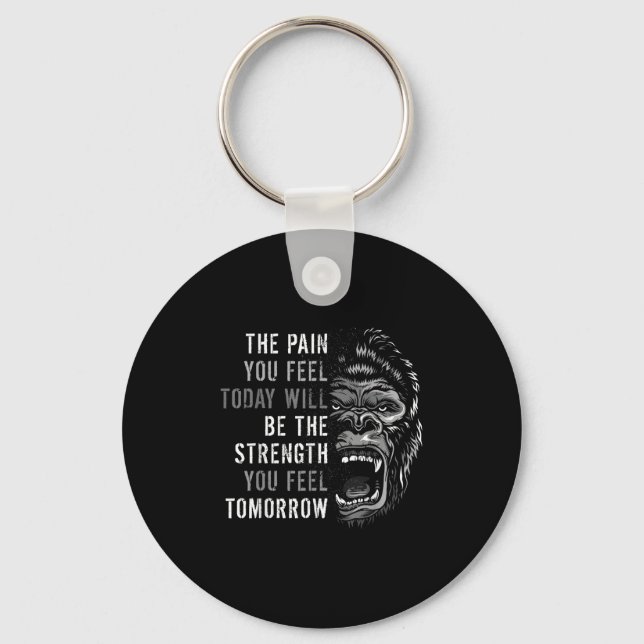 Motivation Workout And Gym Quotes Gorilla Mindset  Keychain (Front)