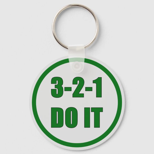 Motivational-3-2-1-Do-It-Bold-Green Keychain (Front)
