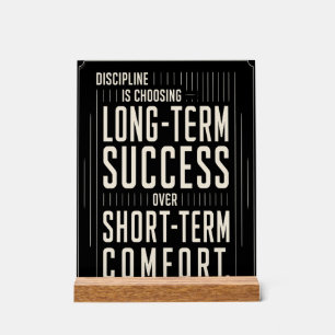 Motivational Acrylic Desk Sign - Long Term Success