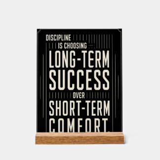 Motivational Acrylic Desk Sign - Long Term Success
