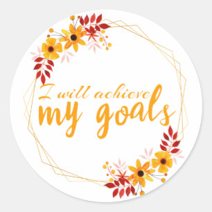motivational affirmations for success classic round sticker