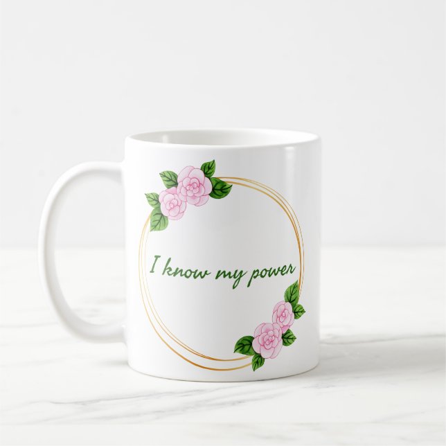 motivational affirmations for work coffee mug (Left)