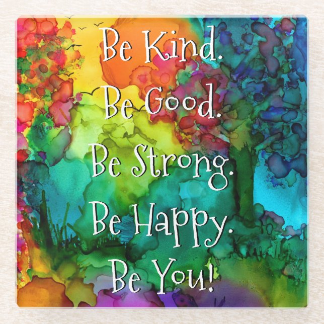 Motivational and Inspirational Words Glass Coaster (Front)