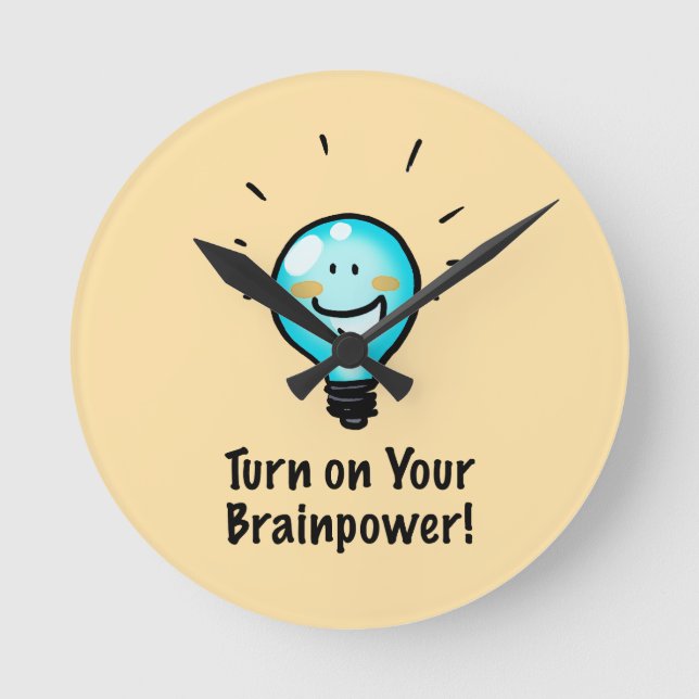 Motivational Back to School cartoon Round Clock (Front)