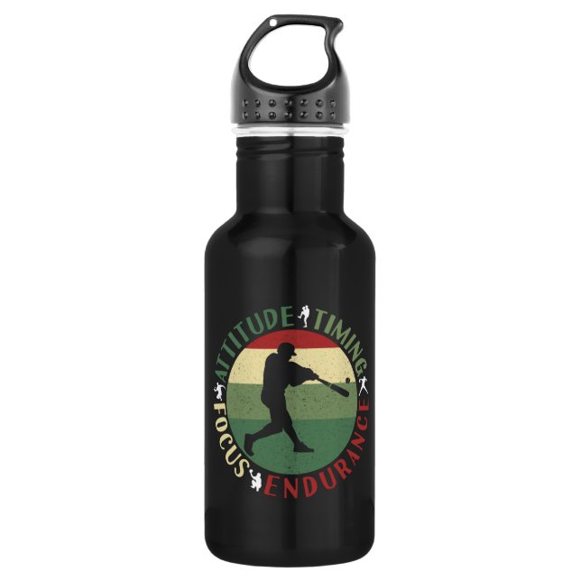 Motivational Baseball Team Values 532 Ml Water Bottle (Front)