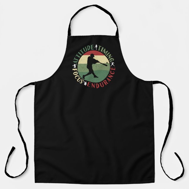 Motivational Baseball Team Values Apron (Front)