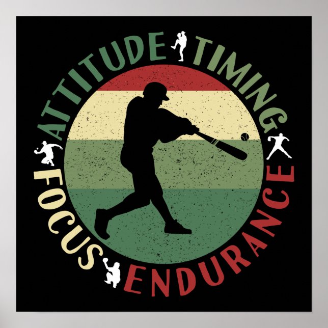 Motivational Baseball Team Values Poster (Front)