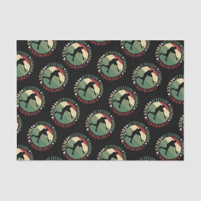 Motivational Baseball Team Values Tissue Paper (Front)